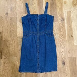 Ann Taylor Cotton Denim Blue Women's Dress Jumper Size 14
